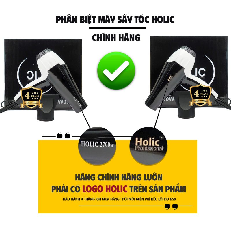 phân biệt máy sấy tóc Holic thật giả