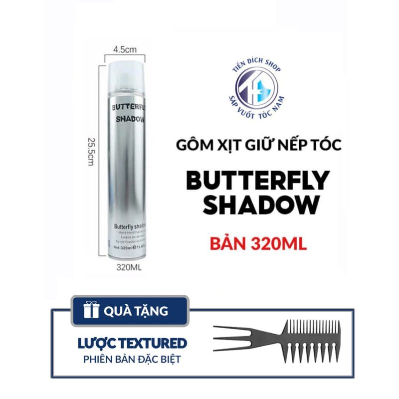 Gôm xịt tóc Butterfly Shadow bản 320ml