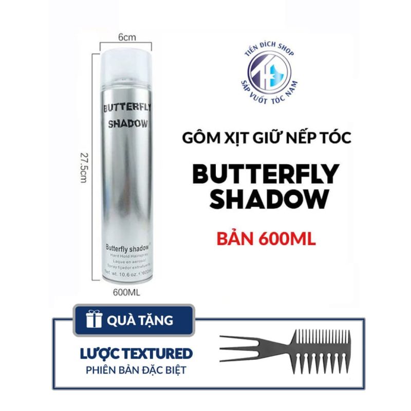 Gôm xịt tóc Butterfly Shadow bản 600ml