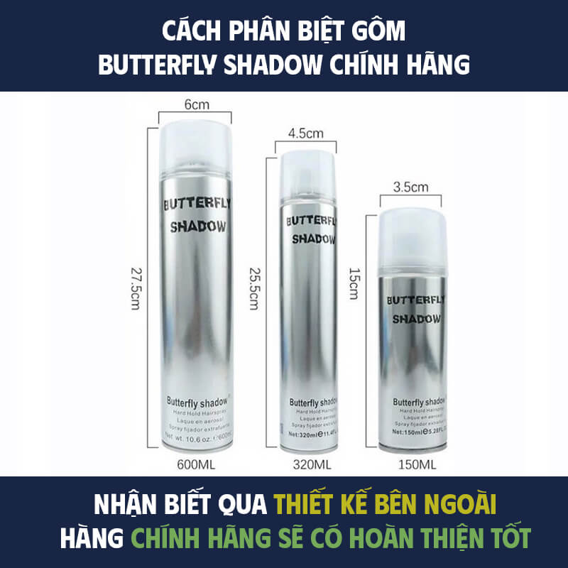 Phân biệt gôm Butterfly Shadow thật qua thiết kế