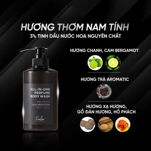 Foellie Homme All-in-one Perfume Body Wash 500ml