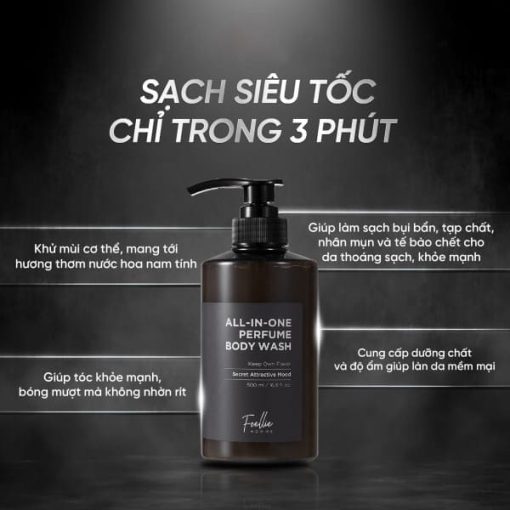 Tác dụng của Foellie Homme All-in-one Perfume Body Wash 500ml