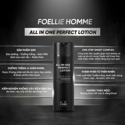 Sữa dưỡng da nam Foellie Homme All-in-one Perfect Lotion 150ml Hàn Quốc