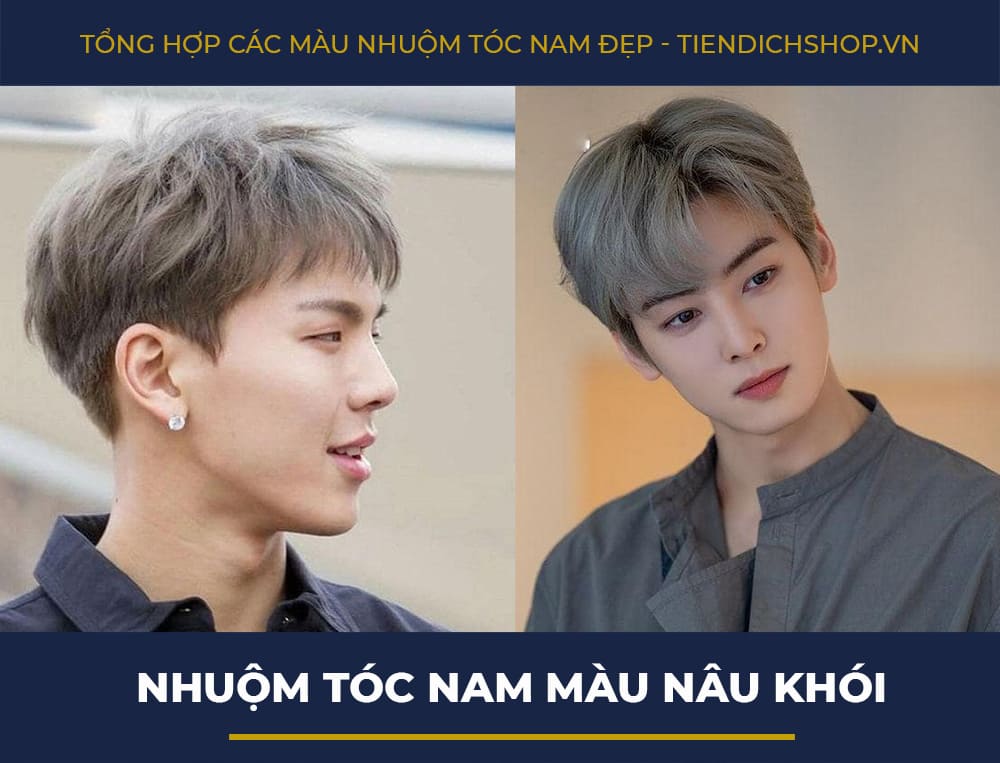 Nhuộm tóc nam màu nâu khói