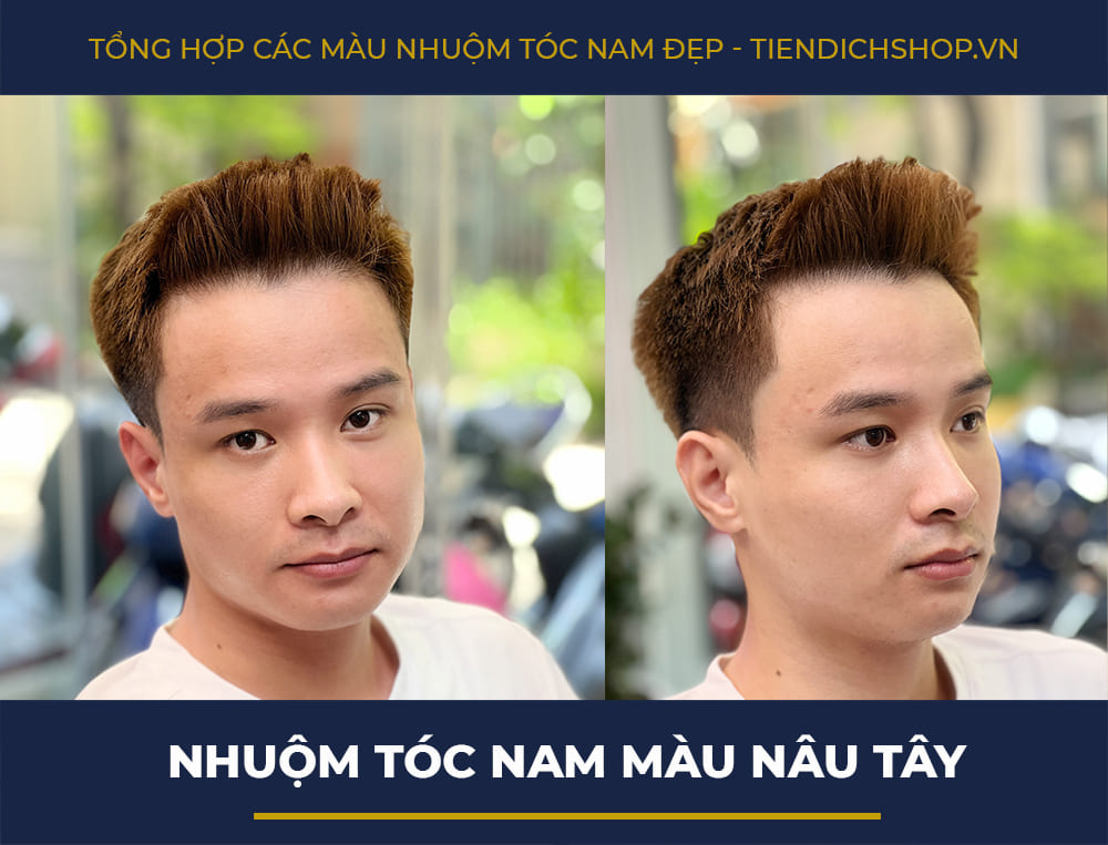 Nhuộm tóc nam nâu tây