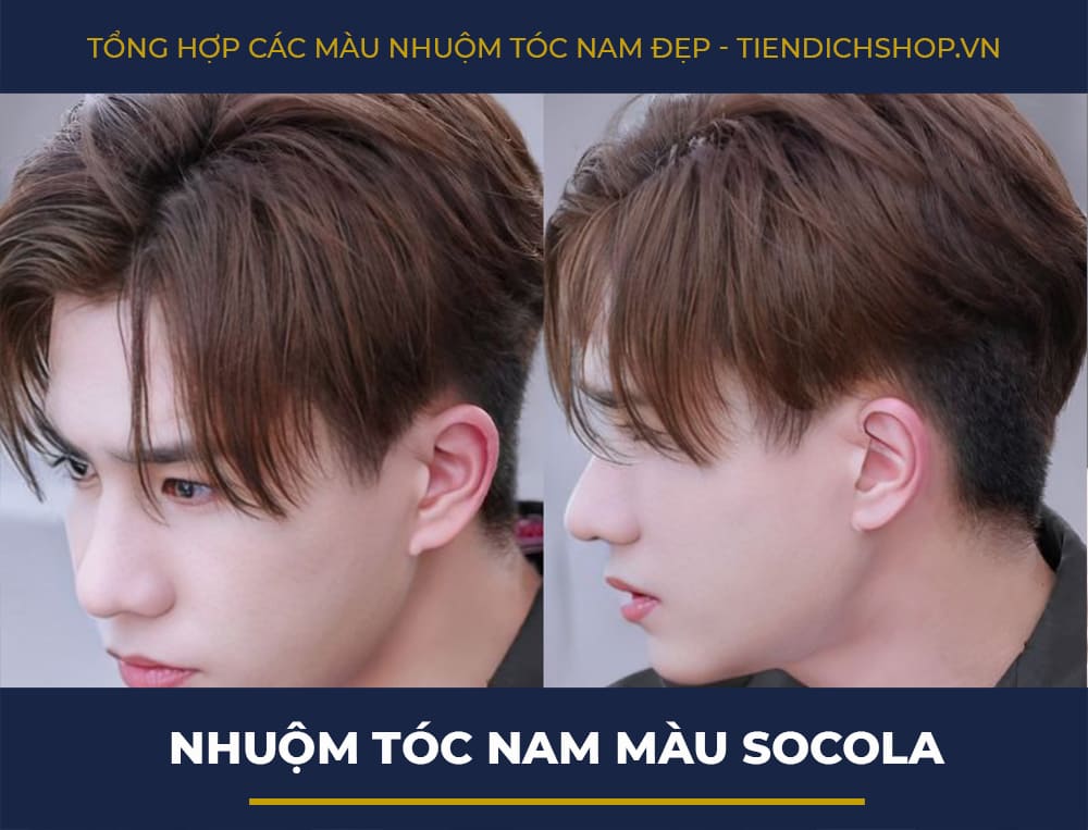 Nhuộm tóc nam màu nâu socola