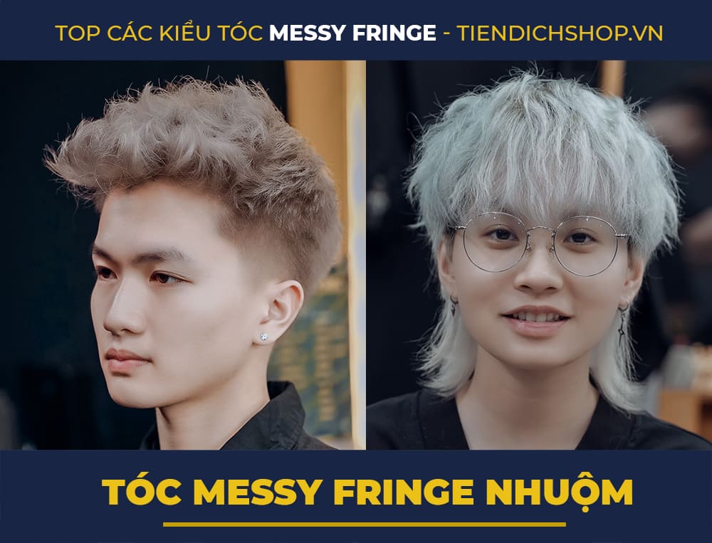 Tóc Messy Fringe nhuộm