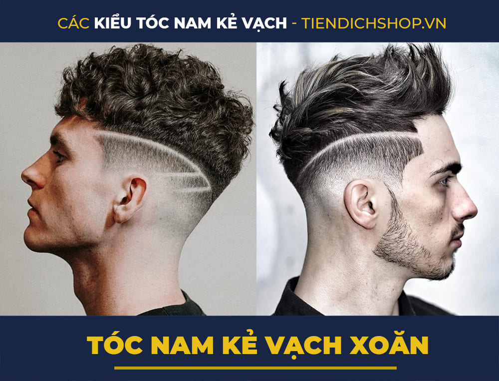 Kiểu Tóc nam kẻ vạch xoăn