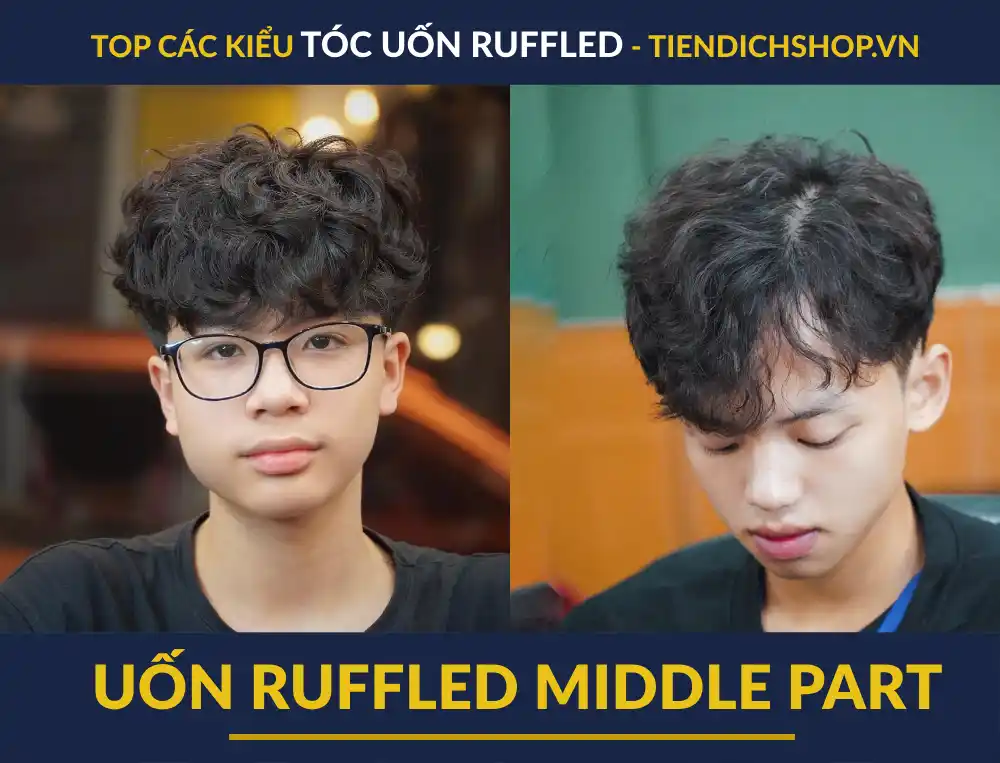 Uốn tóc Ruffled Middle Part