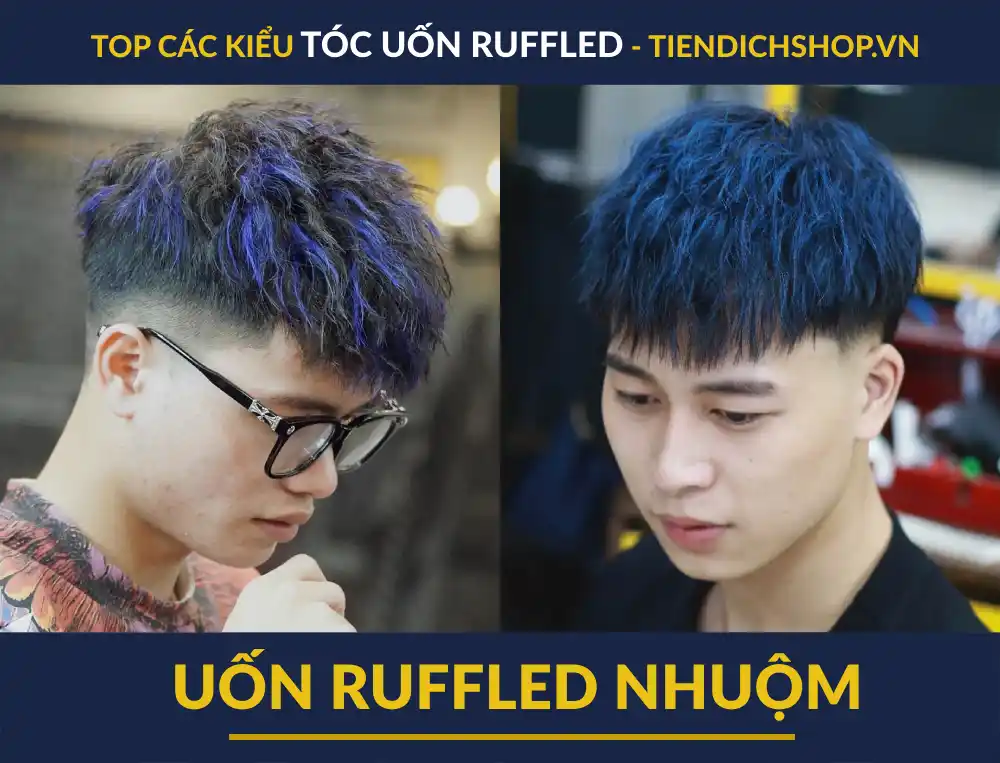 Kiểu uốn Ruffled nhuộm