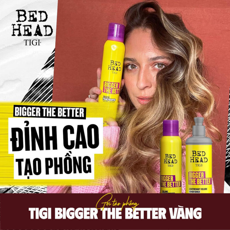 Gội làm phồng tóc Tigi Bigger The Better vàng