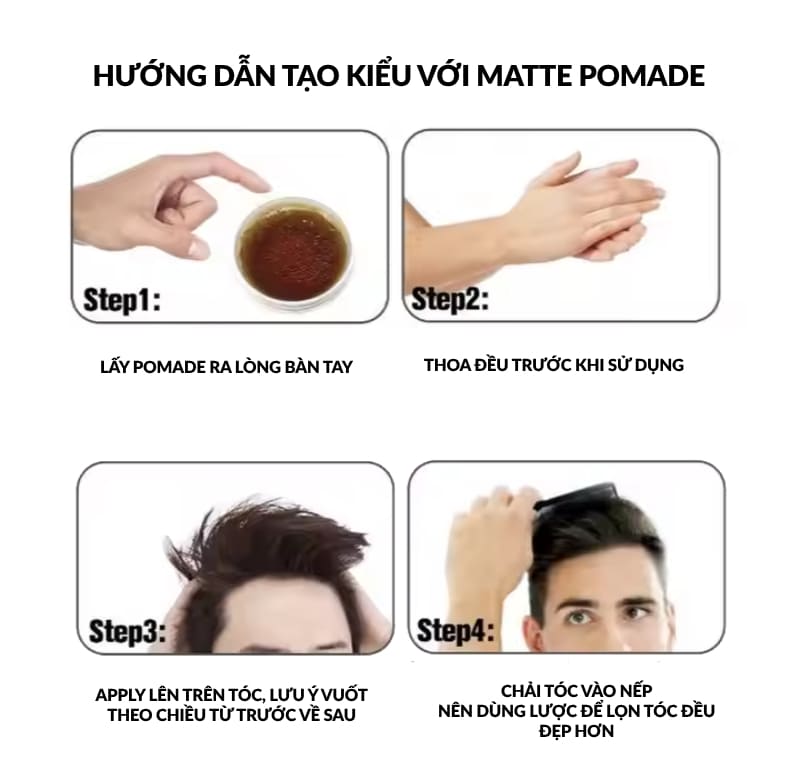 Cách sử dụng Matte Pomade trên tóc