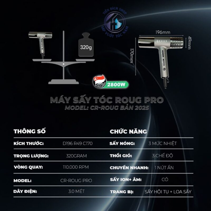 Review máy sấy tóc Roug Pro chính hãng