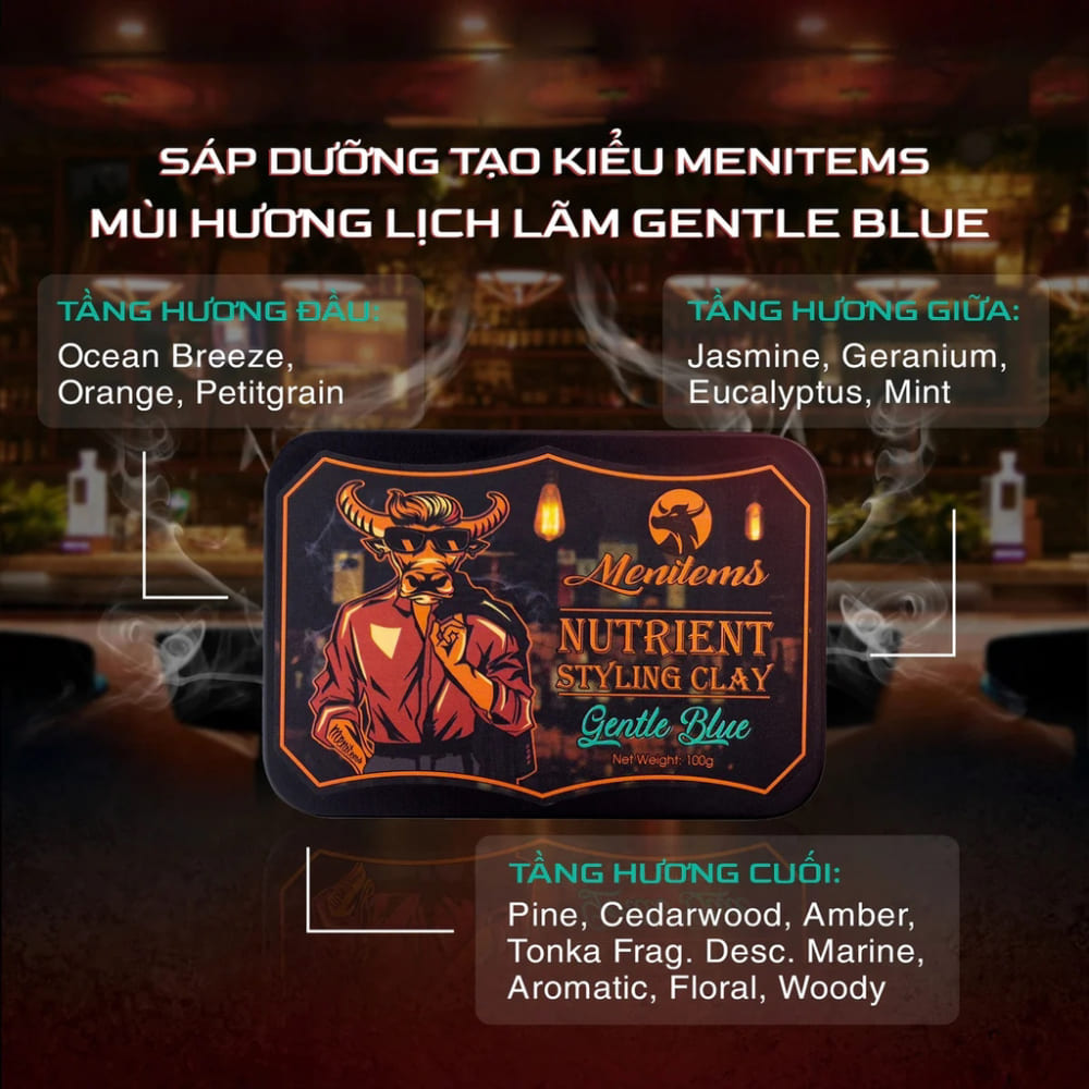 Sáp vuốt tóc Menitems Gentle Blue