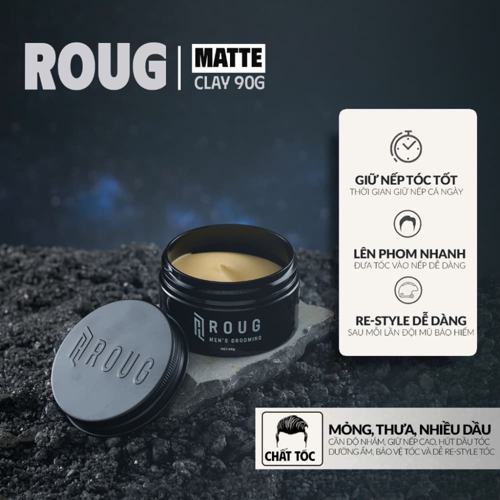 Sáp vuốt tóc Roug Matte Clay