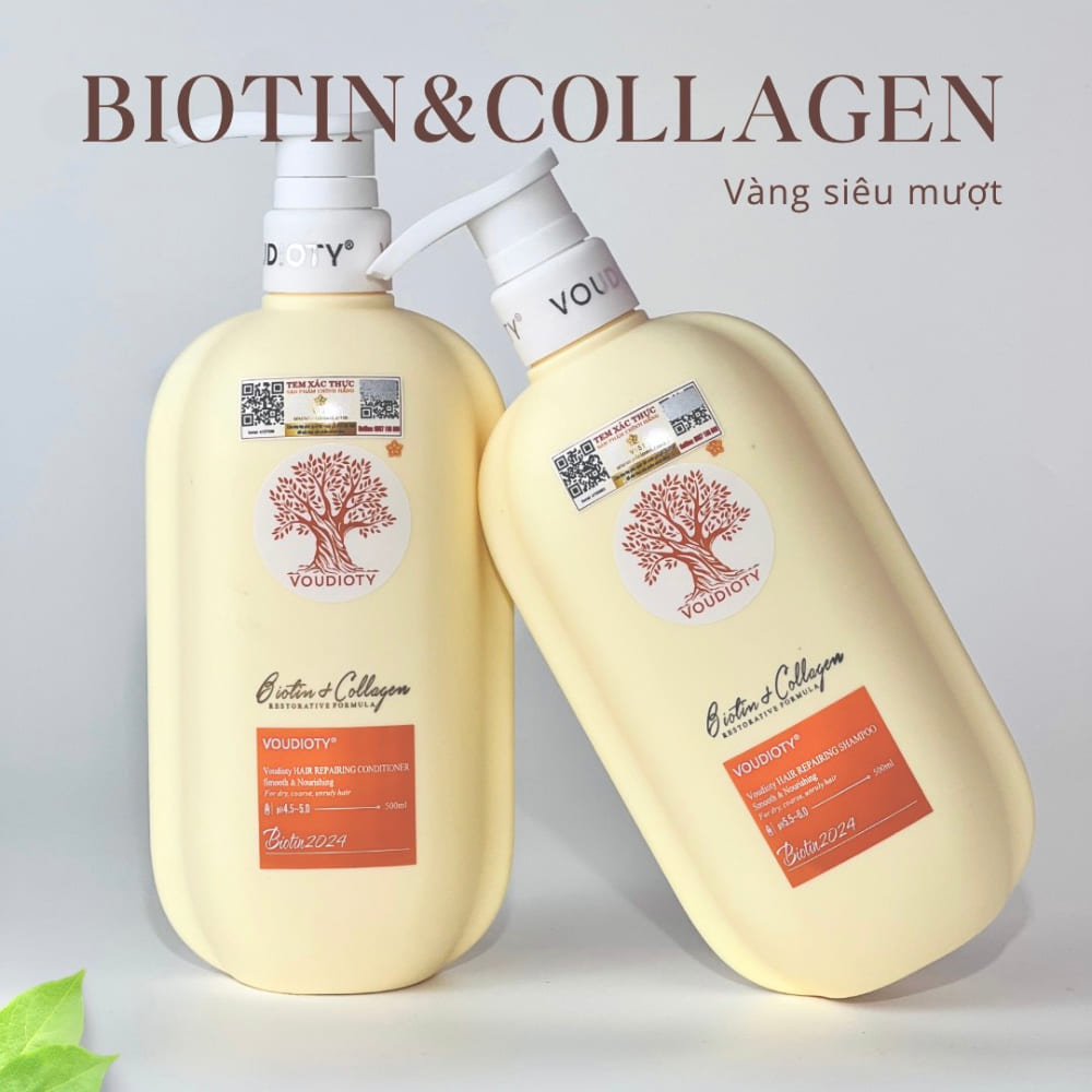 Bộ gội xả Biotin & Collagen vàng
