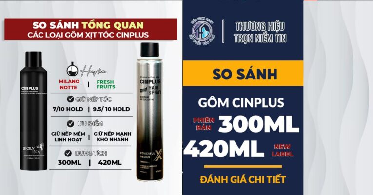 So sánh về giá bán của gôm Cinplus 420ml và 300ml